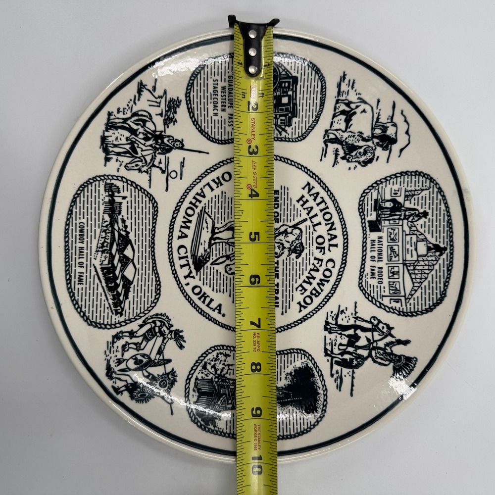 Vintage National Cowboy Hall of Fame Ironstone Plate Oklahoma City Route 66 9in - Picture 3 of 6